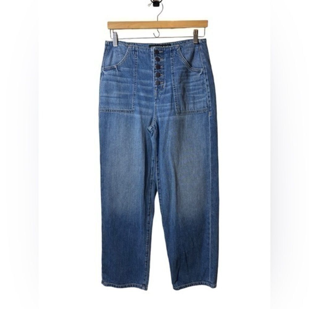 Veronica Beard Crosbie Crop Wide Leg Jeans